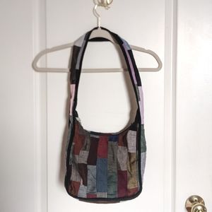 Handwoven patchwork shoulder bag (Y2K grunge)
